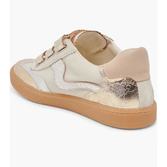 Dolce Vita Metallic Gold and Cream Sneakers - Picture 5 of 6